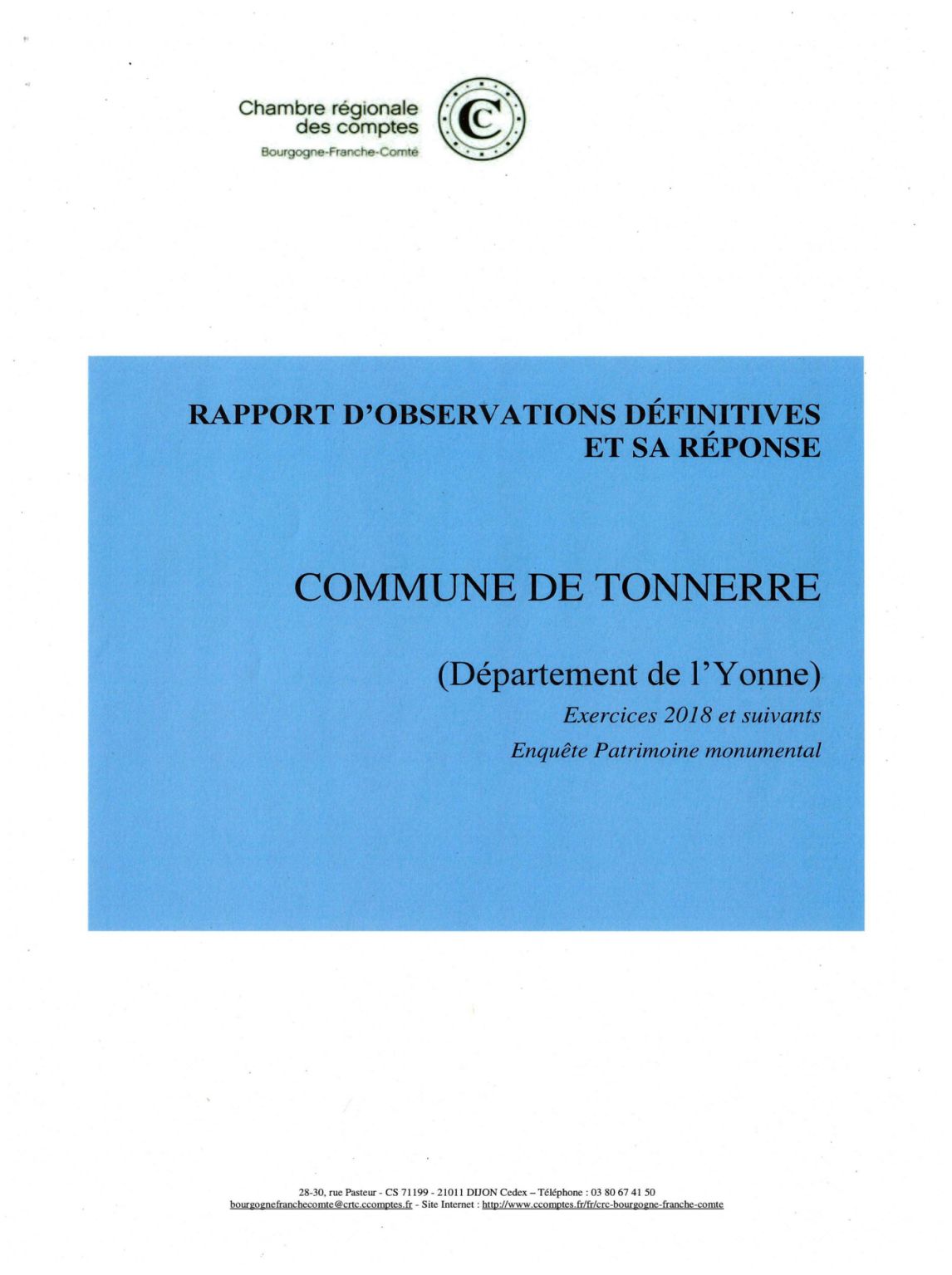 Rapport de la CDC