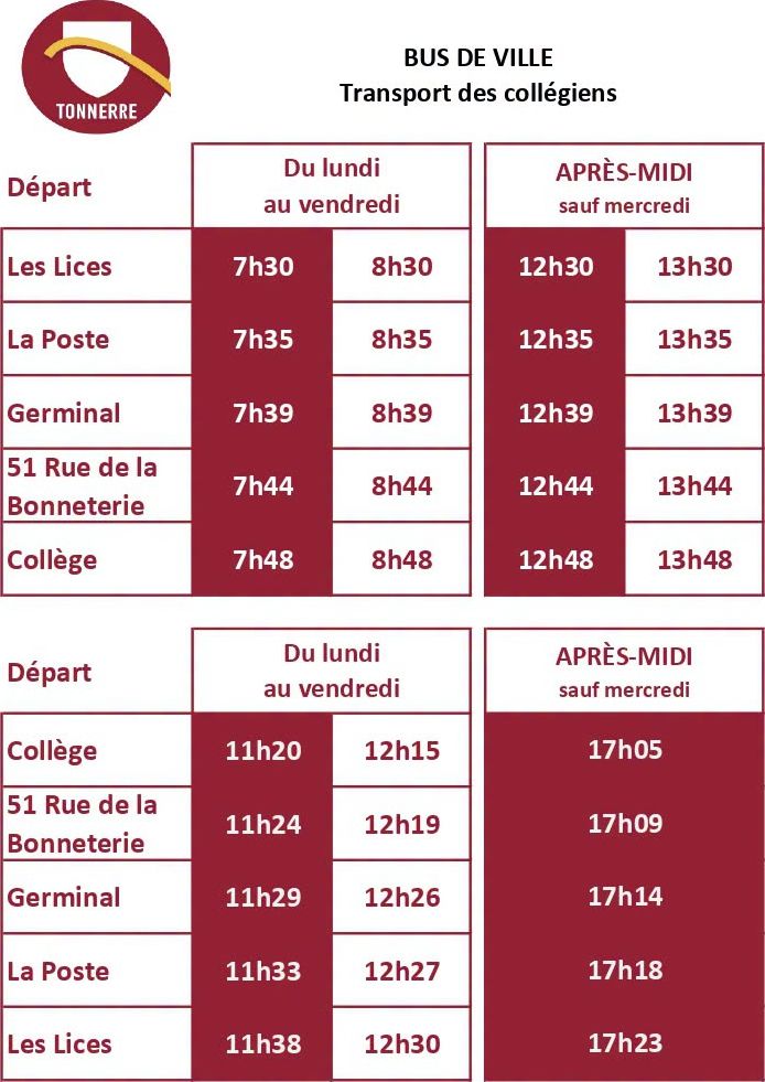 Horaires BUS